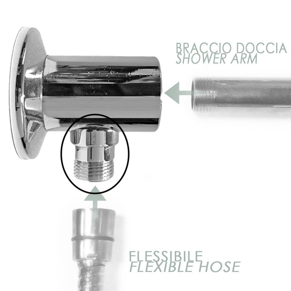 Deviatore per doccia a pressione, cromato