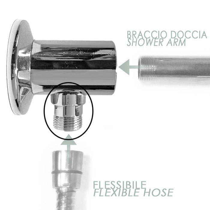 Deviatore per doccia a pressione, cromato