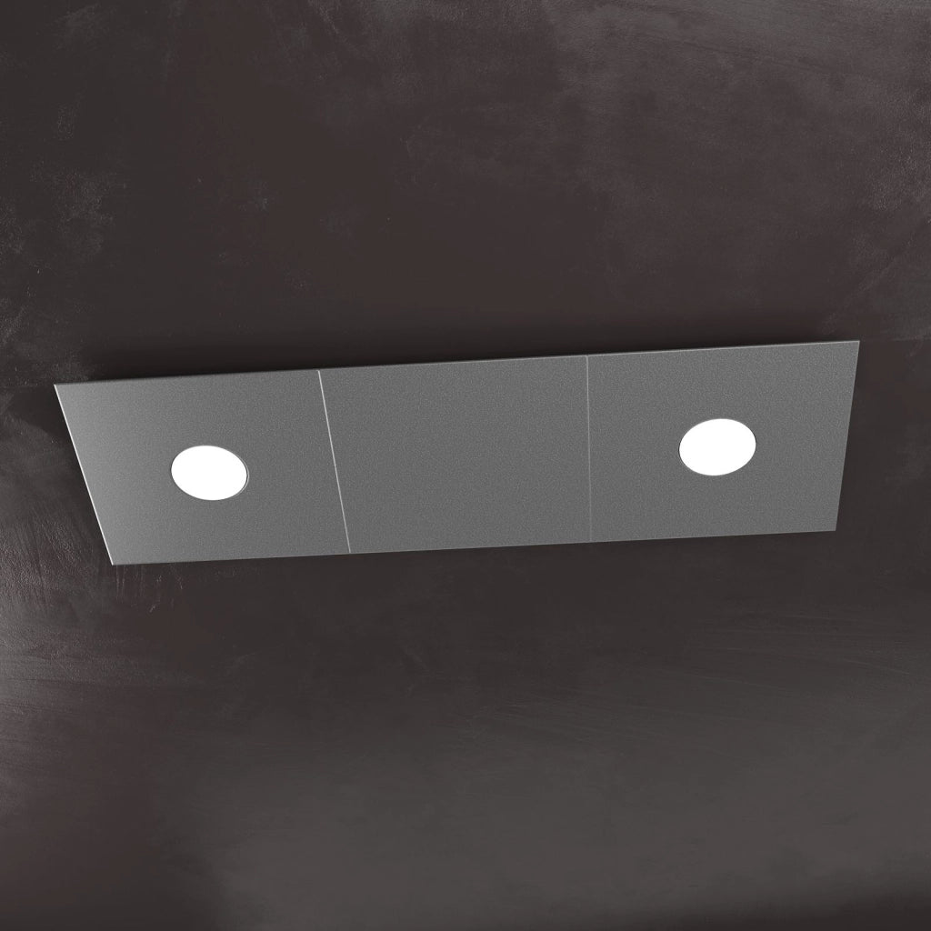 ECCENTRIC APPLIQUE-PLAFONIERA 2 LUCI + 1 DECORATIVO GRIGIO ANTRACITE 1156-2L1D-GA