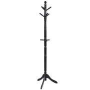 Appendiabiti regolabile a 9 ganci 50 x 50 x 138-175 cm salvaspazio stabile stile moderno legno di caucciù nero 20_0018492