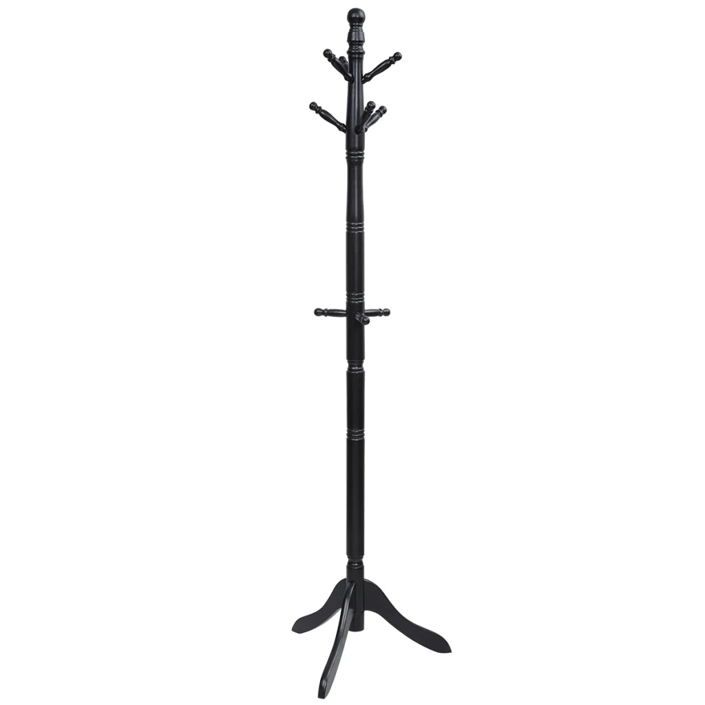 Appendiabiti regolabile a 9 ganci 50 x 50 x 138-175 cm salvaspazio stabile stile moderno legno di caucciù nero 20_0018492