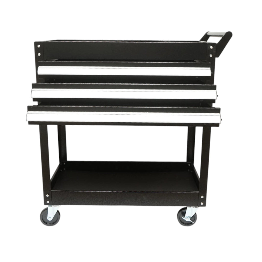 Carrello portautensili da officina in metallo su ruote con 2 ripiani e 3 cassetti 775x410x895mm Breckner Germany