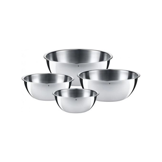 WMF 645709990 Gourmet Set di Ciotole 4 Pezzi in Acciaio Inossidabile 18-10 con Beccuccio per Versare Senza Gocciolare colore Acciaio
