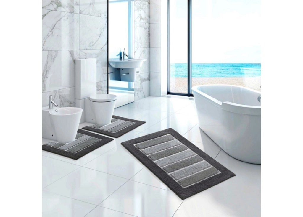 Tappeto Da Bagno Antiscivolo Disegno Line Colore Rosa - 65x130 - Rosa
