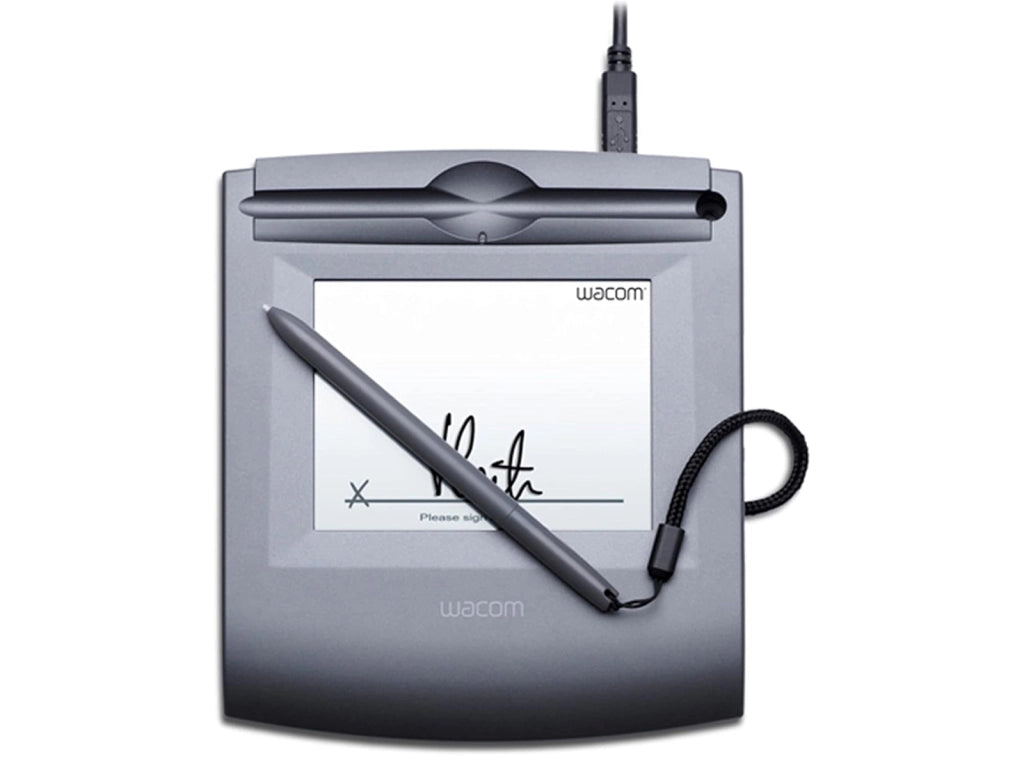 Tavoletta Wacom STU-500 da 5" con Schermo TFT in Bianco e Nero per Firma Digitale Include Penna Cavo USB AB Interfaccia Seriale RS232 e Schermo LCD in Vetro Temperato - Demo Espositivo