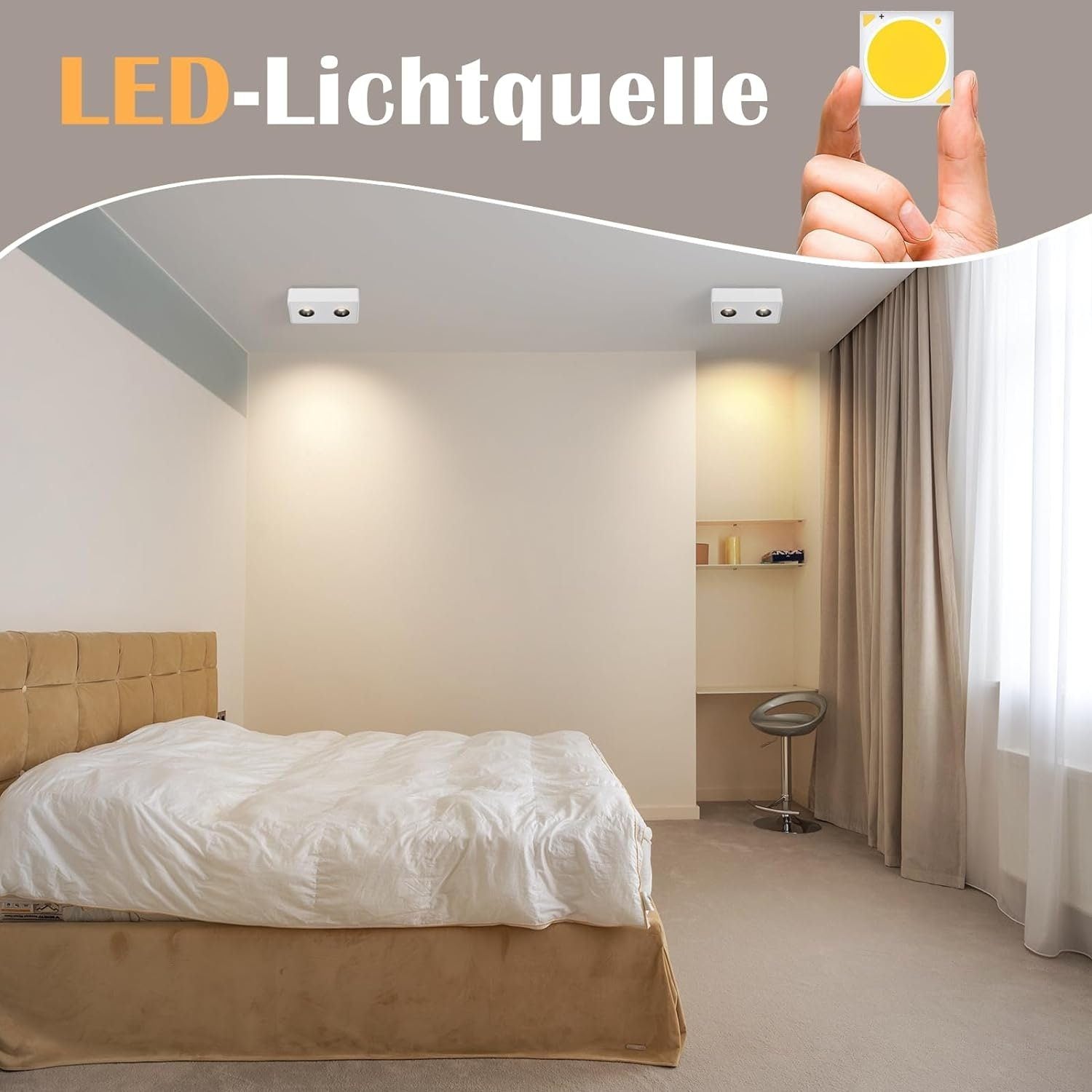 ZMH Faretto da soffitto LED da superficie 2 fiamme 11W