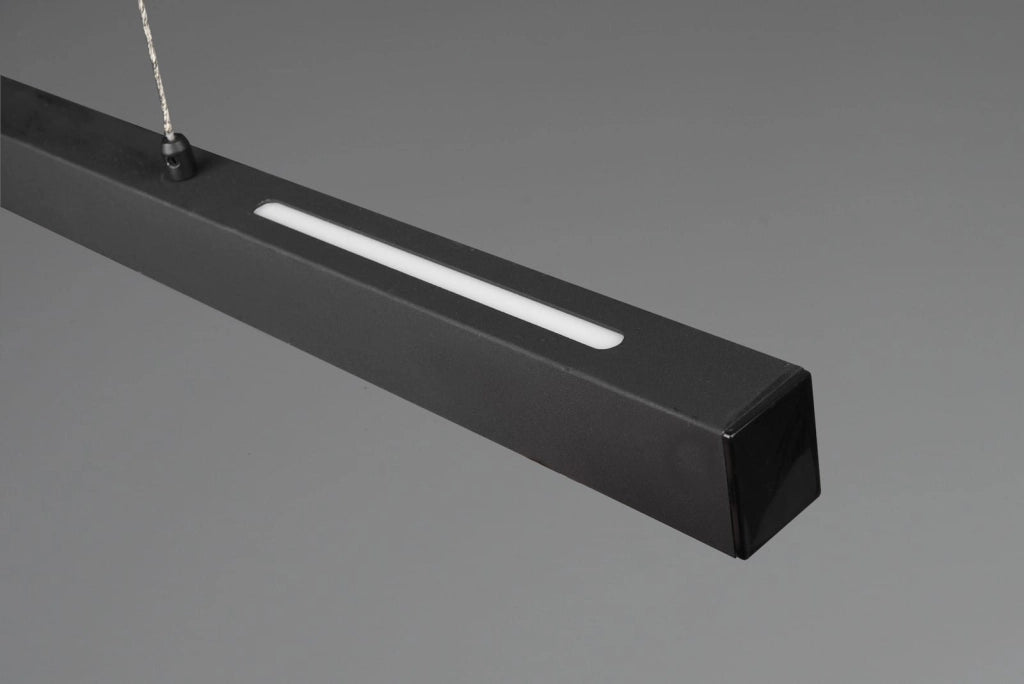 Lampadario LED PAROS nero 3 luci 32W 3000K 90cm RL