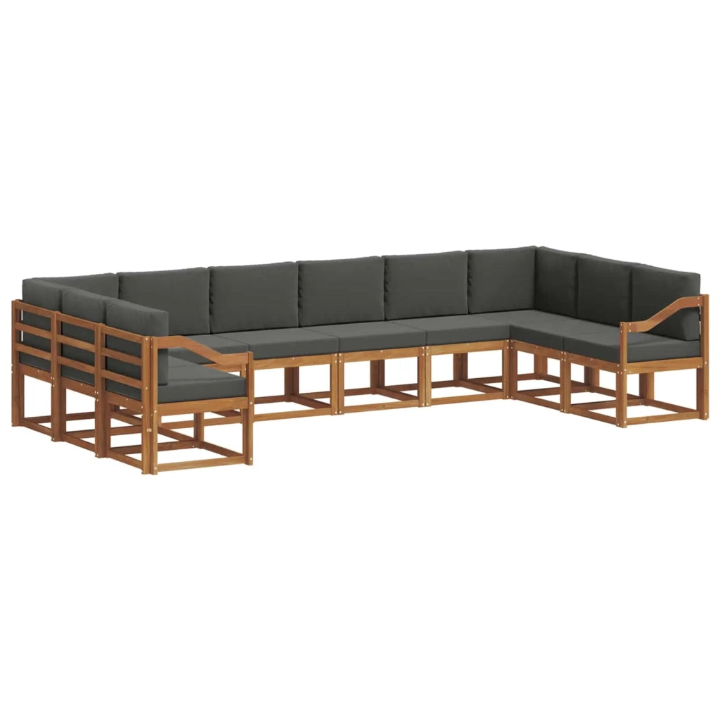 Set di divani da esterno 10 pcs Naturale e Antracite