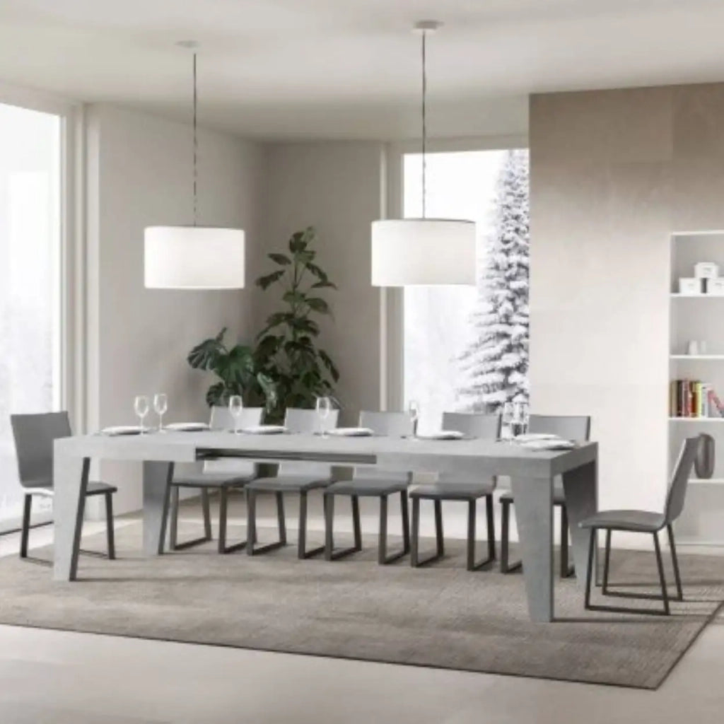 Tavolo allungabile 180/284x90 cm Naxy colore cemento