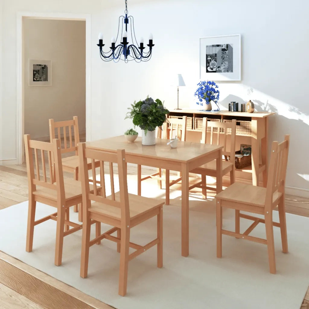 Set da Pranzo 7 pz in Legno di Pino 242960
