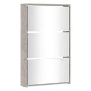 Scarpiera mobiletto portascarpe mobile ingresso/corridoio/soggiorno con specchio 3 ripiani 63 x 17 x 102,5 cm grigio 02_0021883