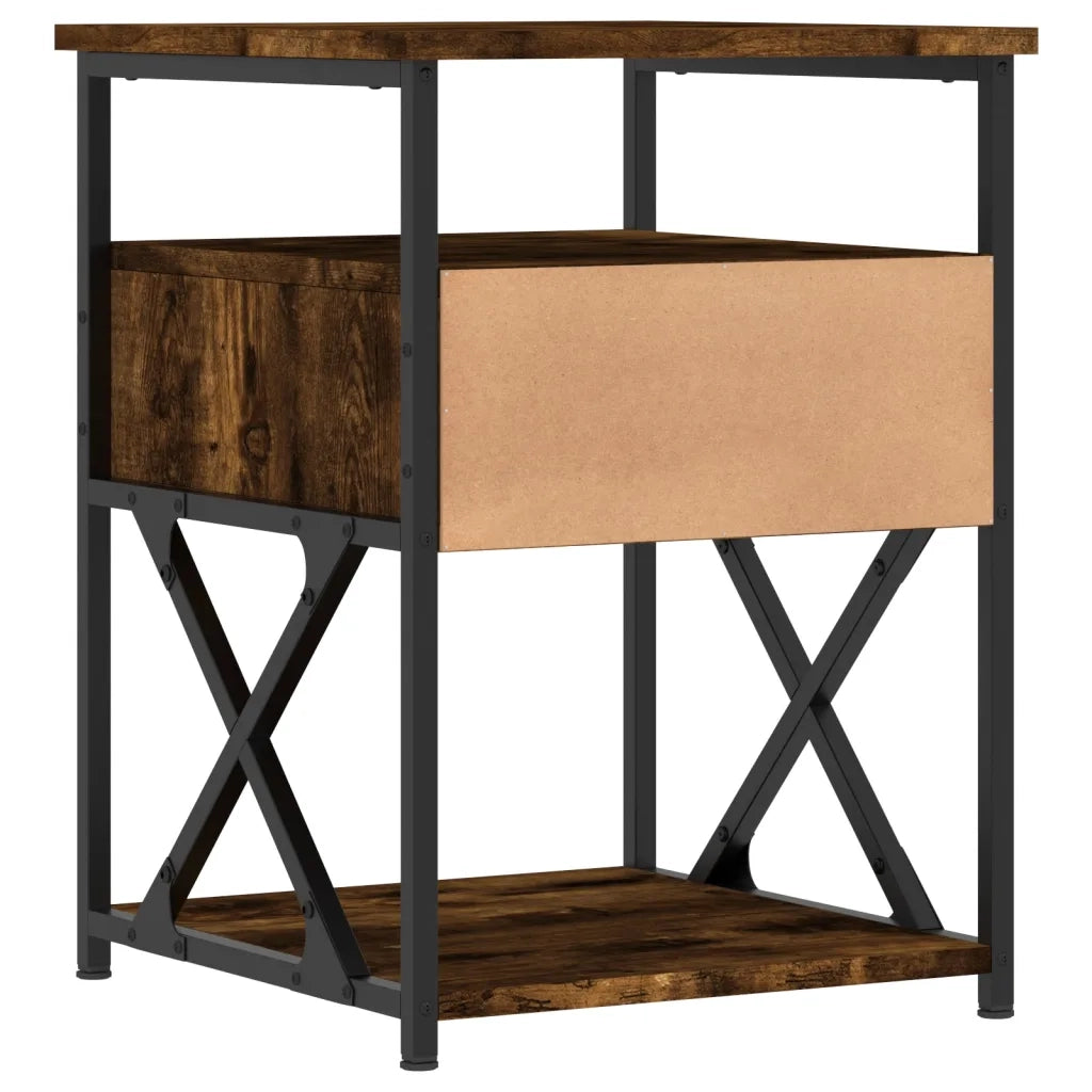 Comodino-Tavolino da notte Rovere Fumo 40x42x55 cm Legno Multistrato