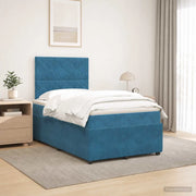 Letto box spring con materasso Blu 120 x 200 cm Velluto 3454593