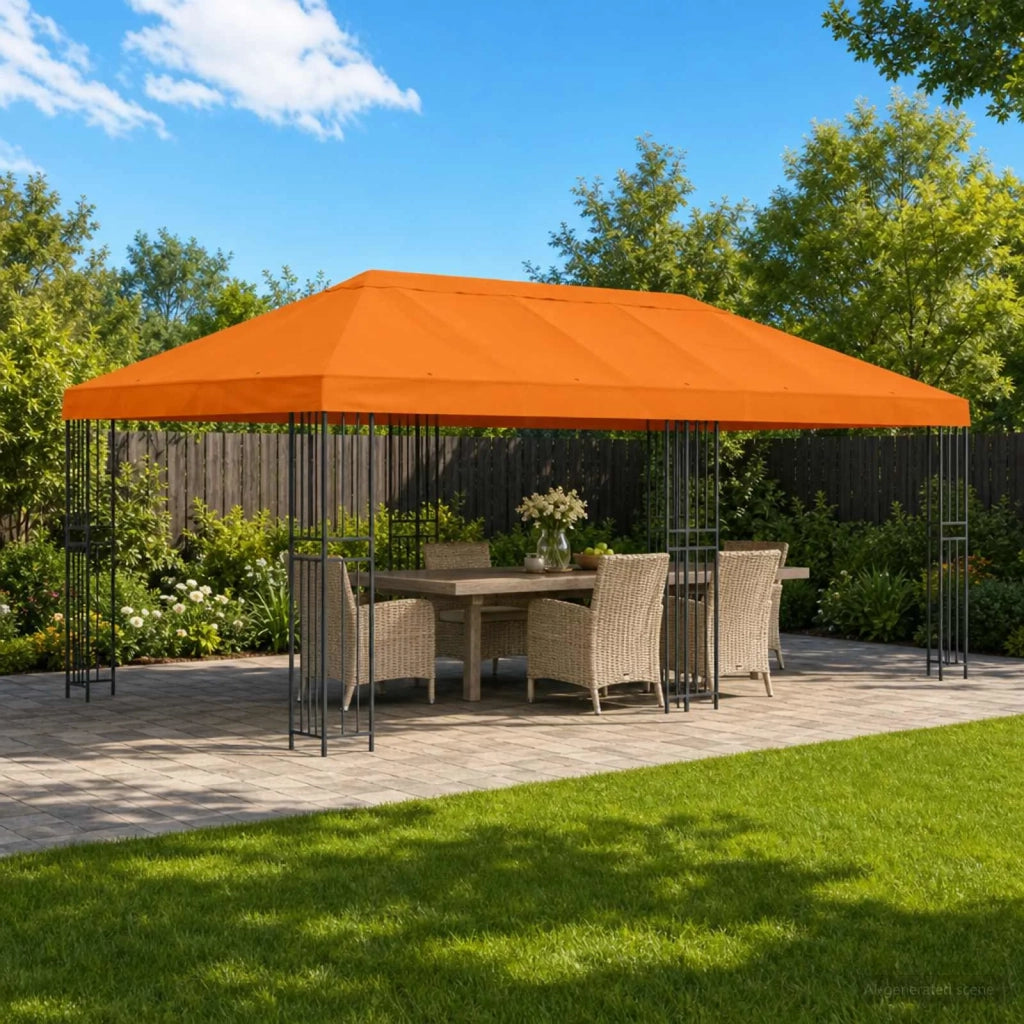 Gazebo con pareti laterali 6 x 3 m Arancione 3375990