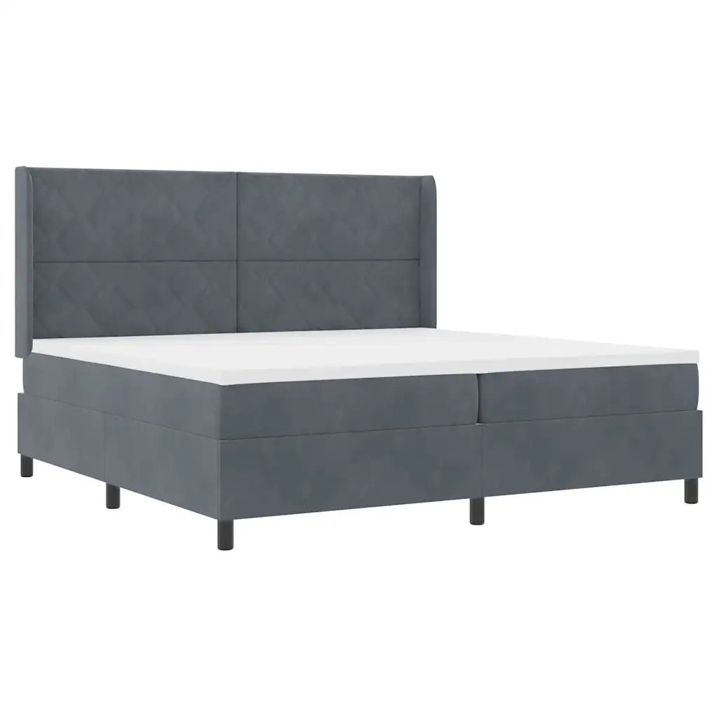 Letto a molle con materasso Grigio scuro 200 x 200 cm Velluto 3342081