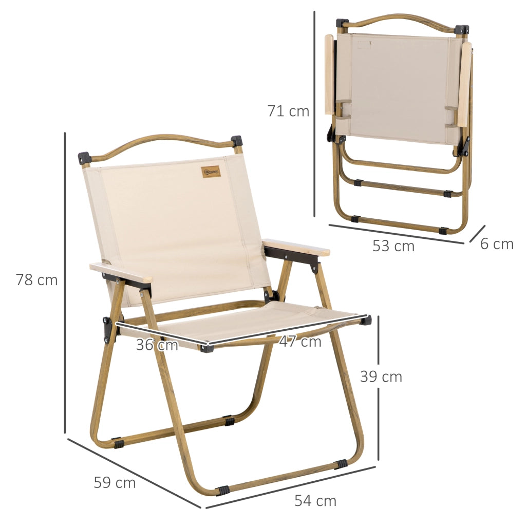 Sedia da camping pieghevole con braccioli ¨C zephmum ¨C 54x59x78 cm kaki