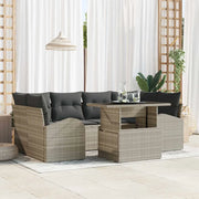 Set Divano da Giardino con cuscino 7 pcs Grigio chiaro