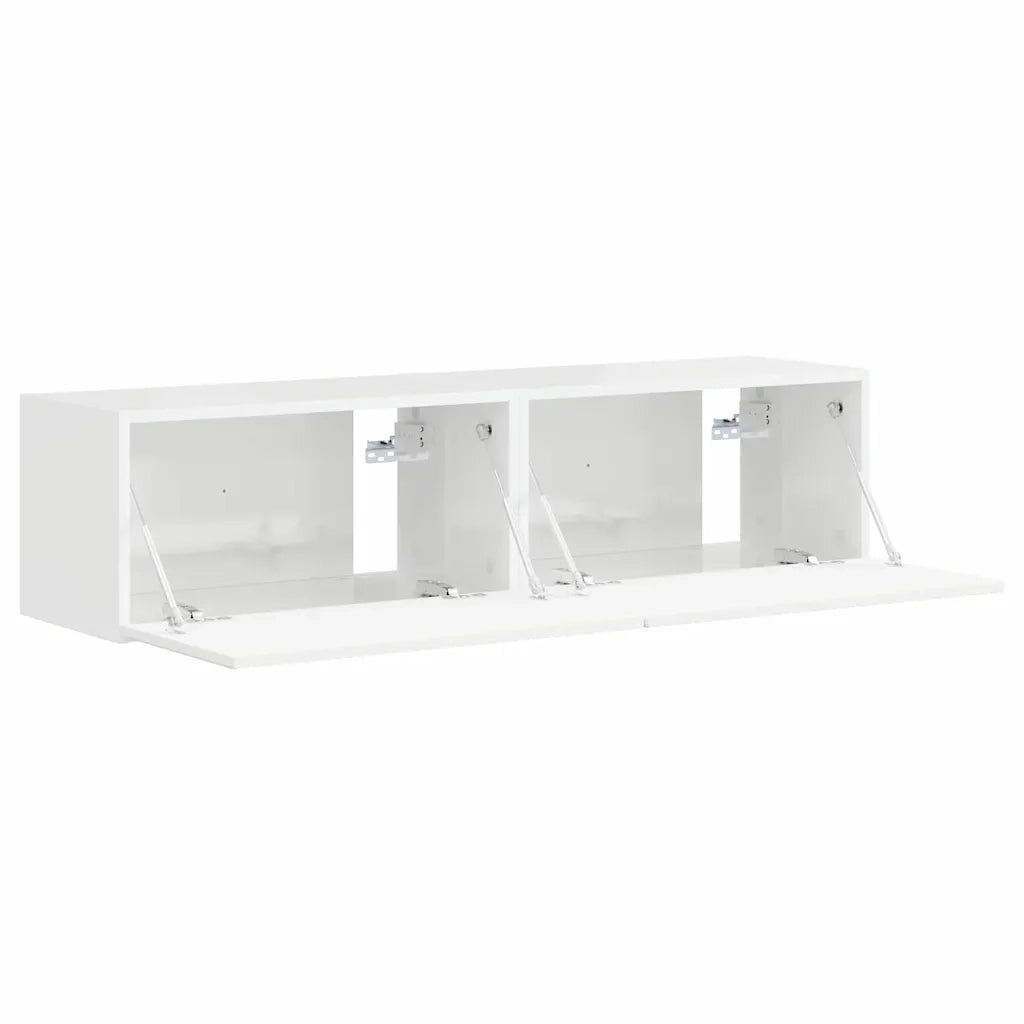 Mobile TV da parete 2 pcs Bianco Lucido 60 x 31 x 29,5 cm 892198