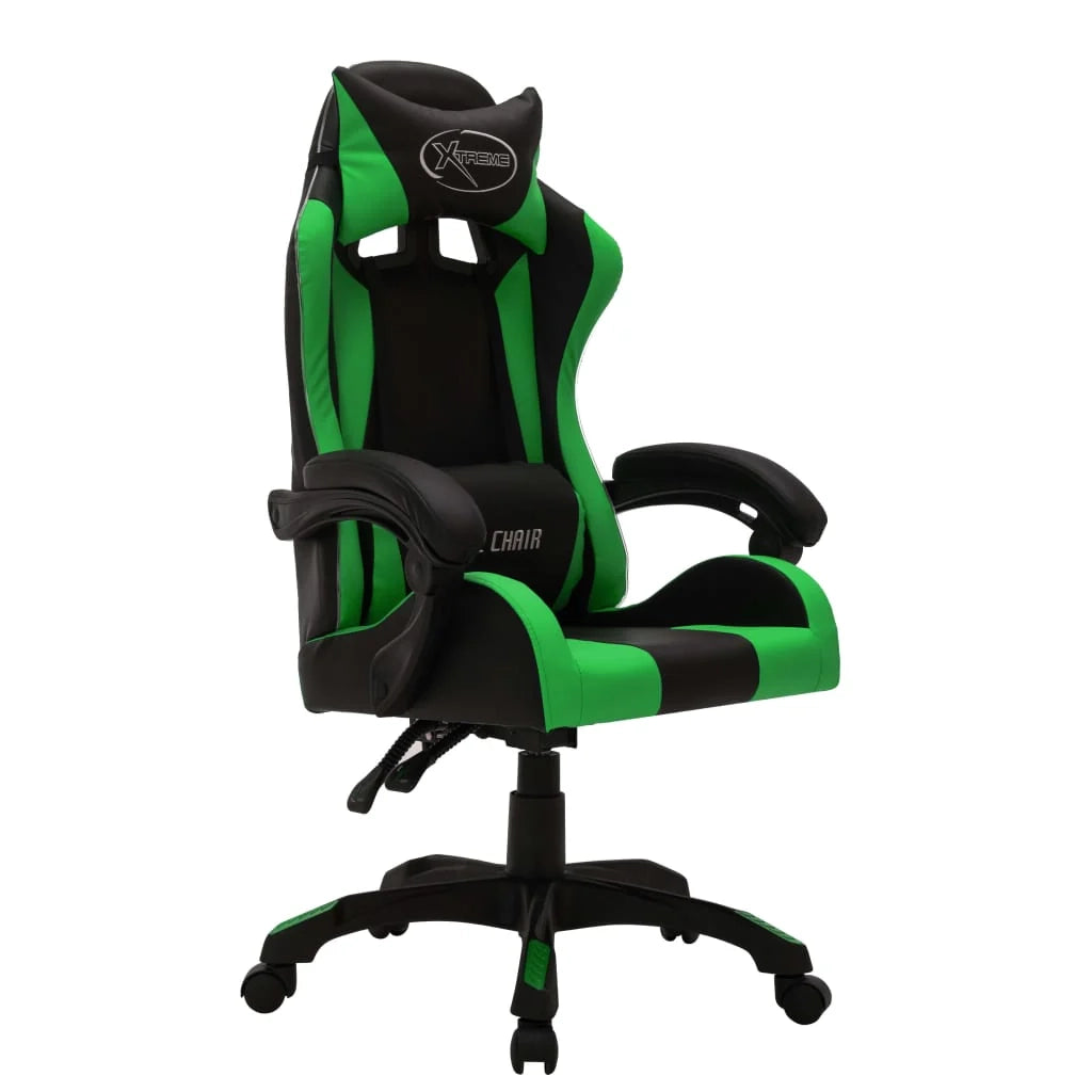 Sedia girevole da ufficio/studio/videogioco con illuminazione LED RGB e similpelle multicolore 02_0024215