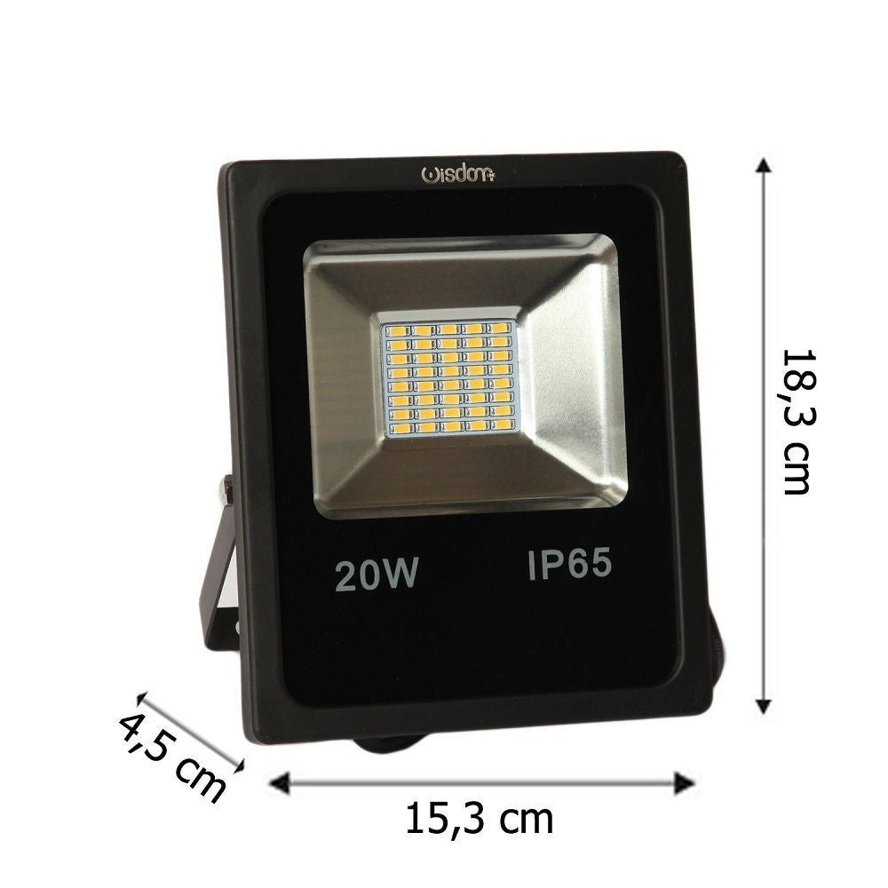 Trade Shop - Faro Professionale A Led 5730 Per Esterno Ip65 Wisdom 20w 1700 Lumen 120 Gradi - -bianco Freddo      -