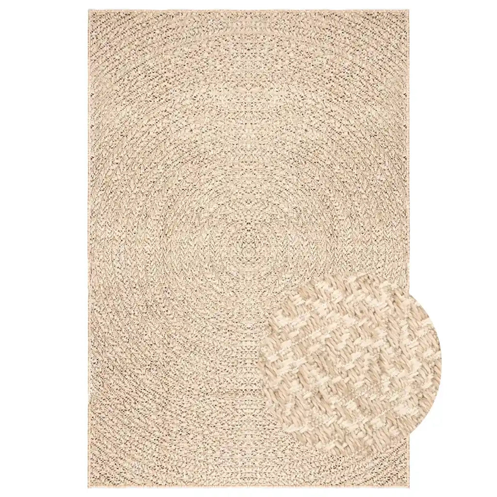 Tappeto ZIZUR Beige 140x200 cm Aspetto Iuta Interni ed Esterni 4010408