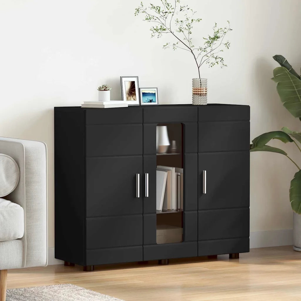 Credenza-Buffet-Armadio da cucina Nero 55,5 x 29 x 100 cm Legno multistrato