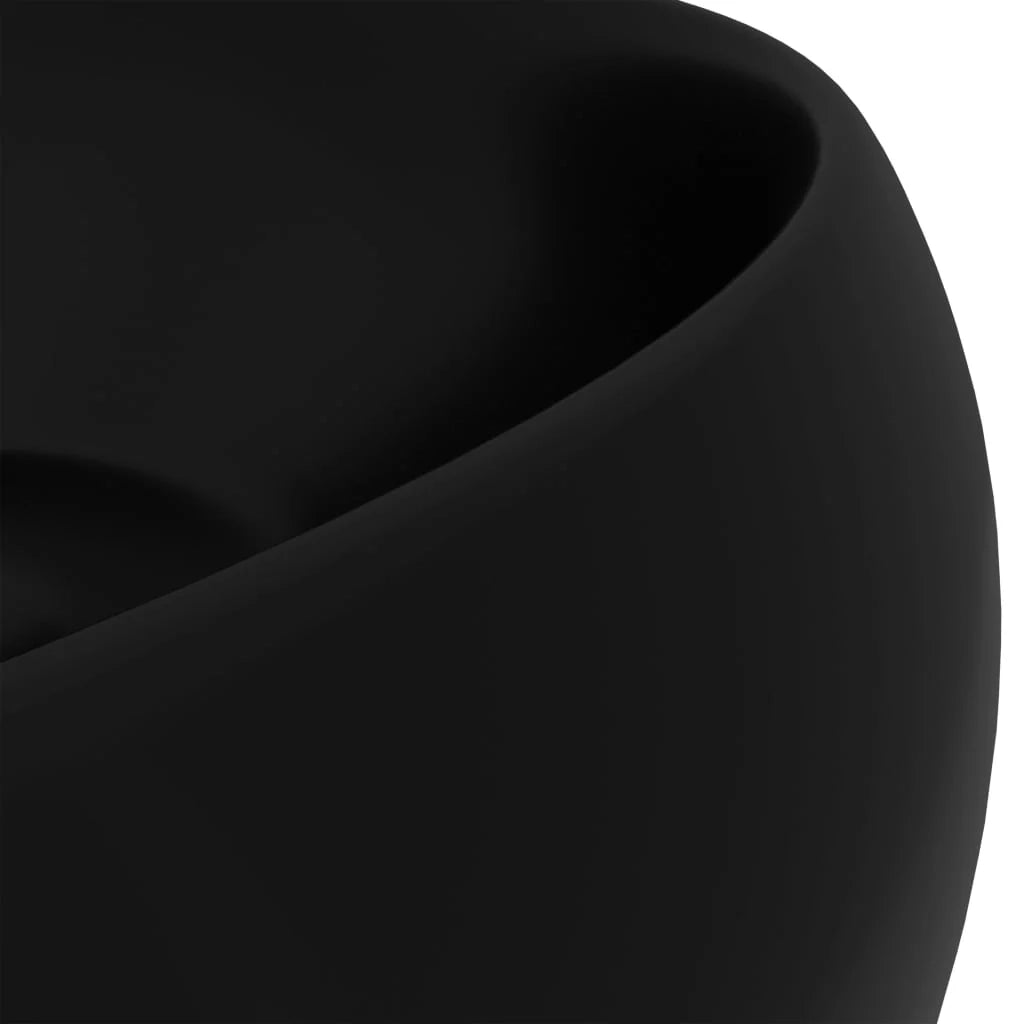 Lavabo da bagno rotondo di lusso diametro 40 cm ceramica nera opaca 02_0002750
