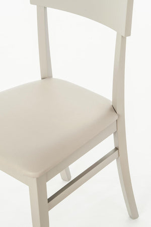 Set 2 Sedie 44x45xH82 cm in Similpelle Monaco Grigio Chiaro