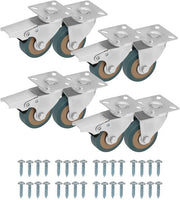 Set di ruote di sospensione in acciaio di alta qualità - 8 pezzi - 50 mm ruote in gomma - ruote di sospensione con freno - ruote per mobili - uso industriale - carico di 50 kg