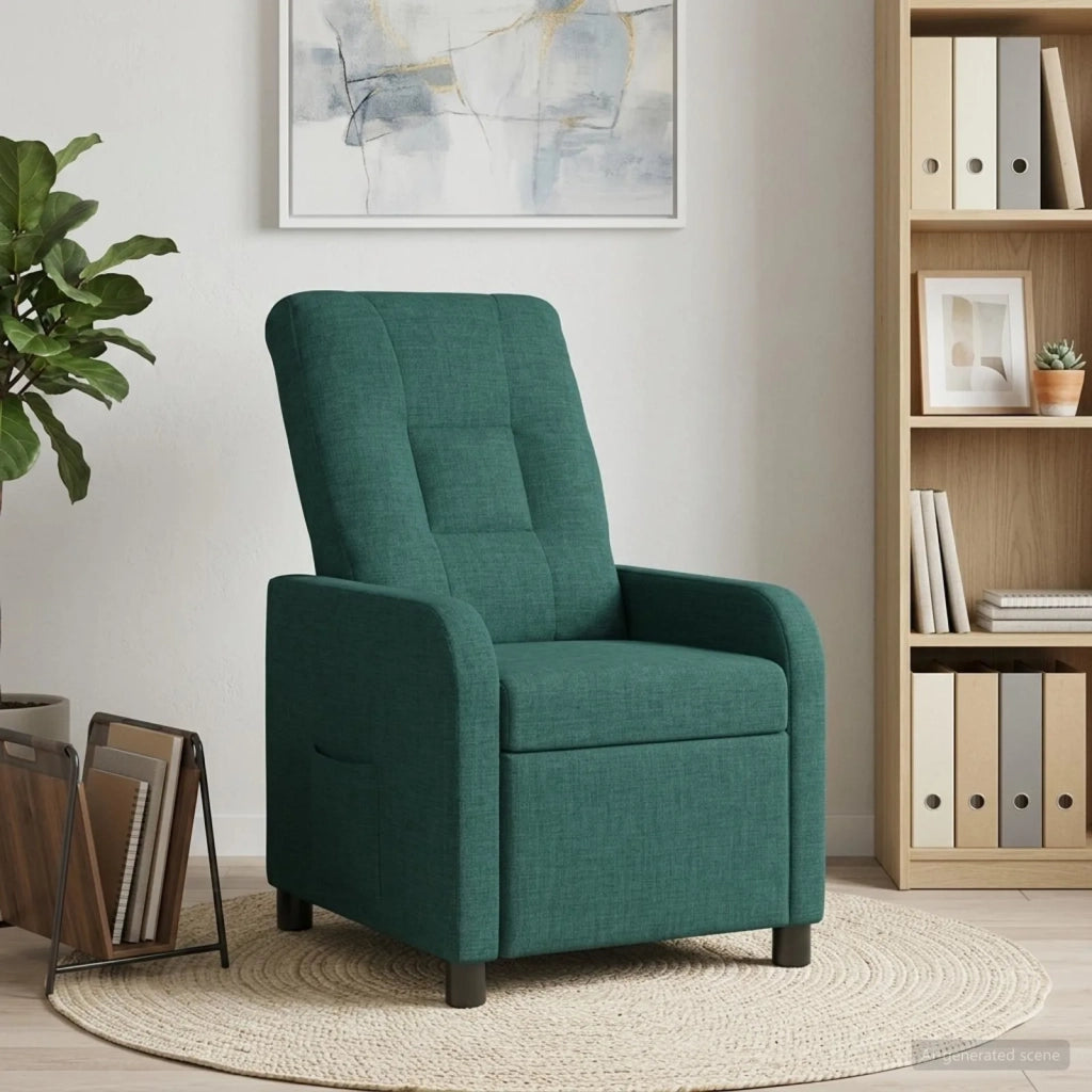 Divano Sedia-Poltrona reclinabile Verde Scuro Tessuto 836827