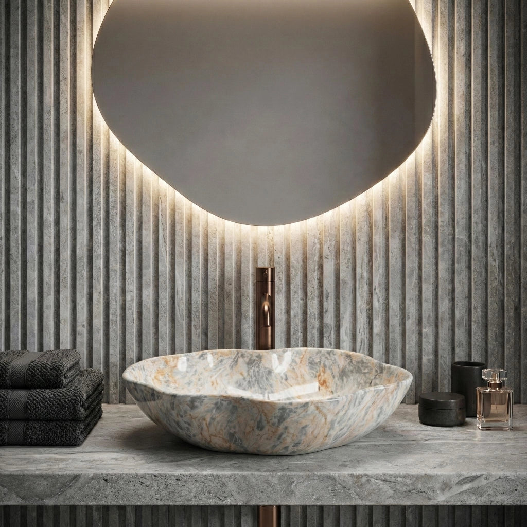 Lavabo Da Appoggio Rea Pearl Ruststone