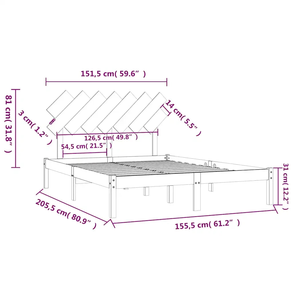 Giroletto 150x200 cm King in Legno Massello 3104873