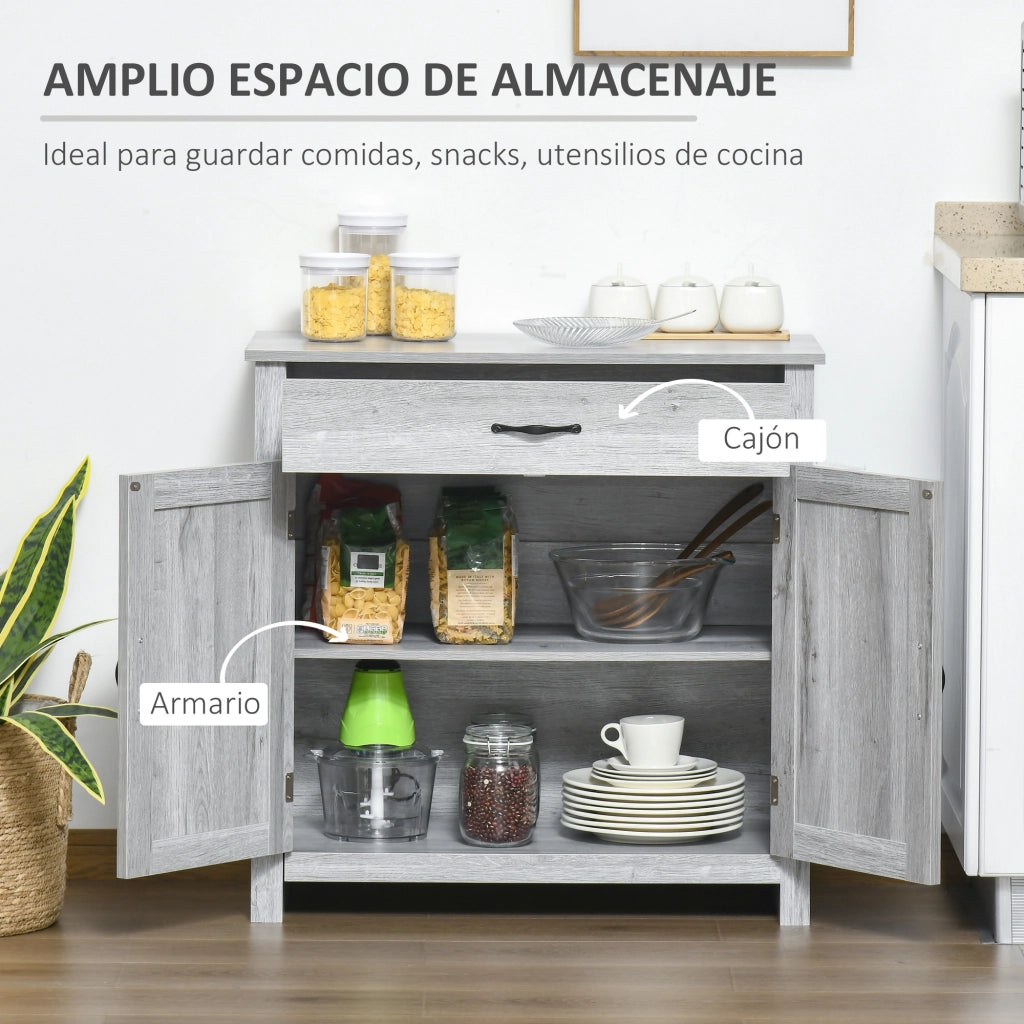 Credenza per Soggiorno ¨C zephmum ¨C Grigio 80x39.7x80 cm