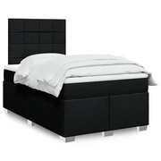 Giroletto a Molle con Materasso Nero 120x190 cm in Tessuto