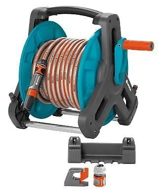 Gardena 8009-20 avvolgitubo da giardino Rocchetto montato a muro Manuale Nero, Verde