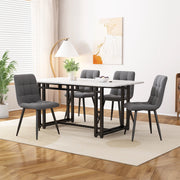 Set tavolo da pranzo moderno con 4 sedie in velluto grigio