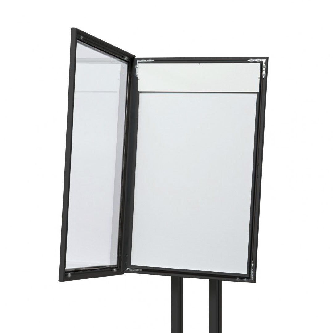 Espositore a Leggio con Piantana 51,4x79 cm in Alluminio Porta Menù Nera