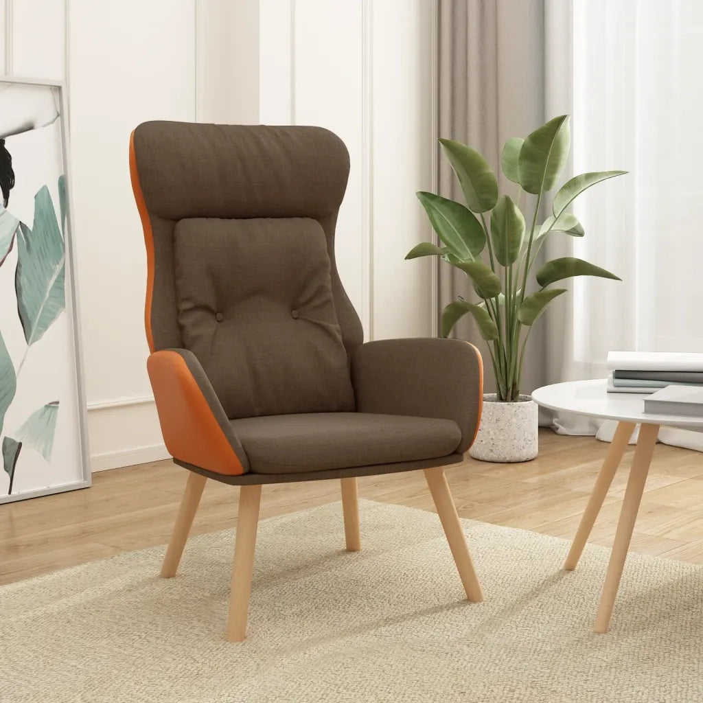 Poltrona Rilassante Marrone in Tessuto e PVC