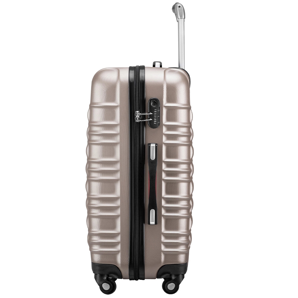 Set 4 Valigie Rigide con Ruote Easy Roll Trolley Bagaglio mano Viaggio Champagne