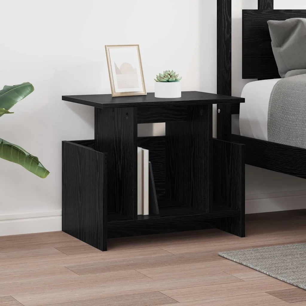 Supporto TV 50 x 35 x 45 cm Rovere Nero Legno ingegnerizzato 891002