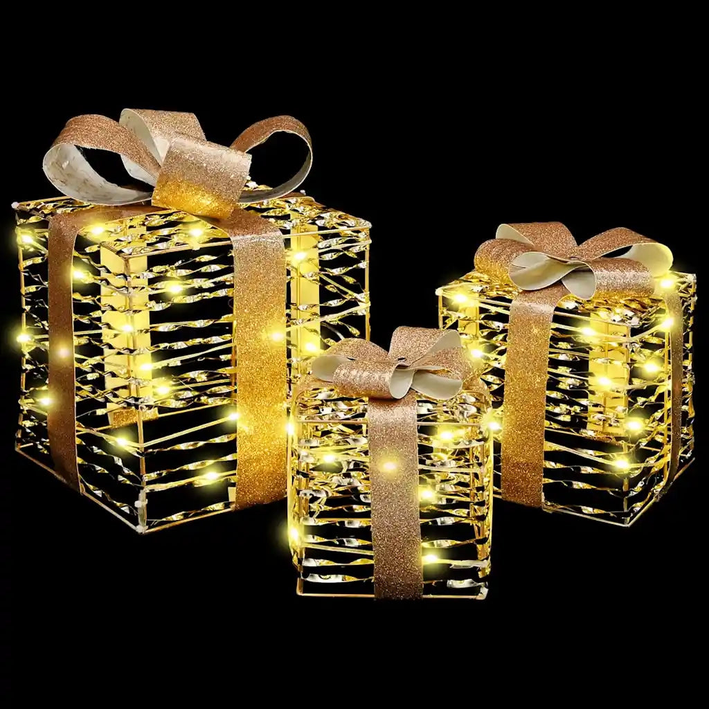 Scatola Regalo 3 pcs Bianco caldo 20 x 20 x 20 cm PET 42019096