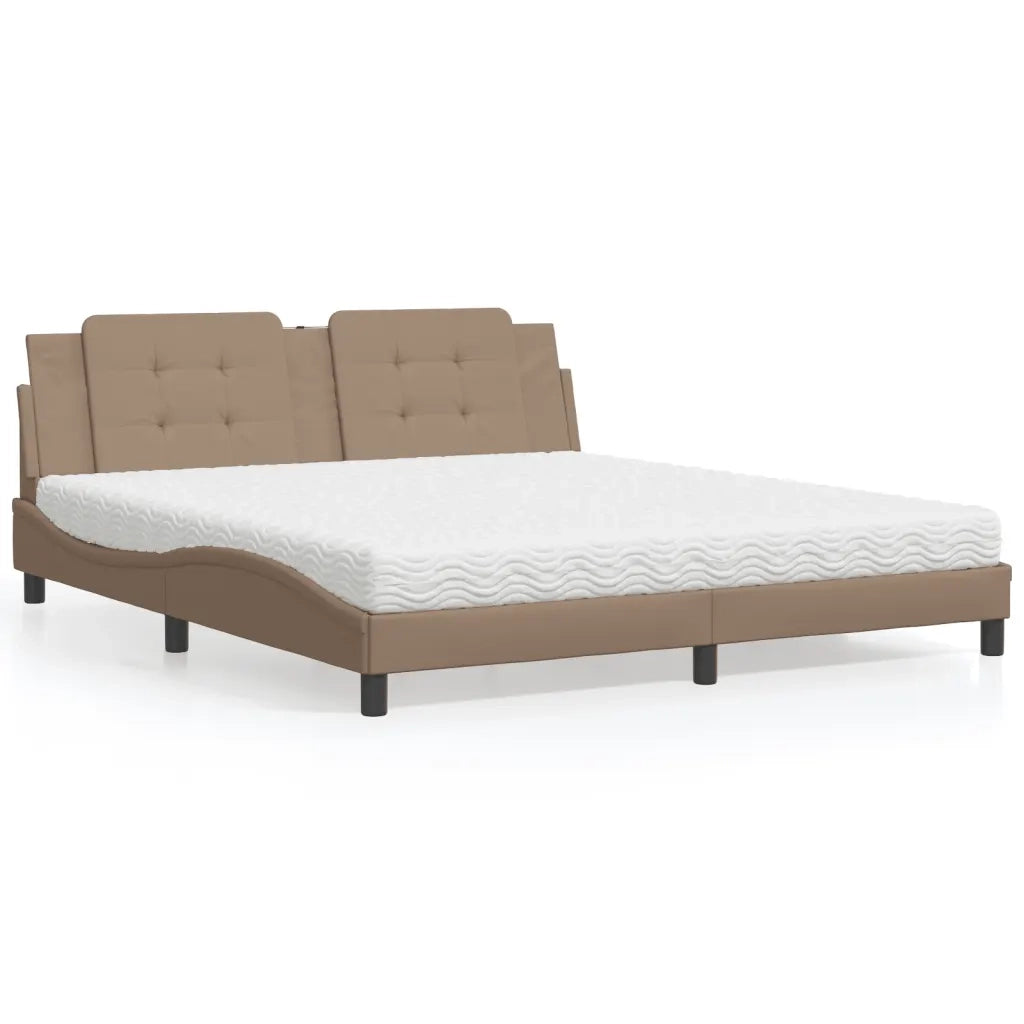 Letto con Materasso Cappuccino 180x200cm Similpelle