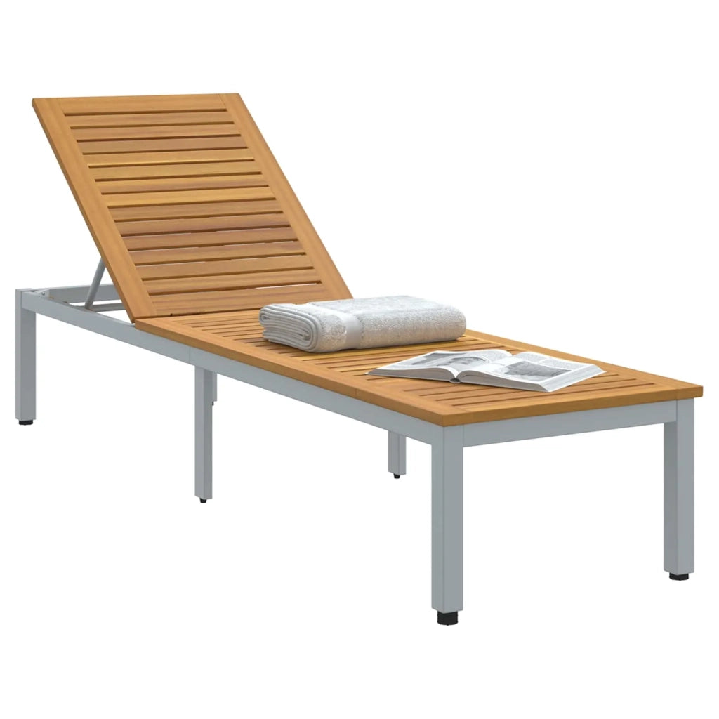Lettino prendisole Grigio 200 x 55 x 35 cm 4010621