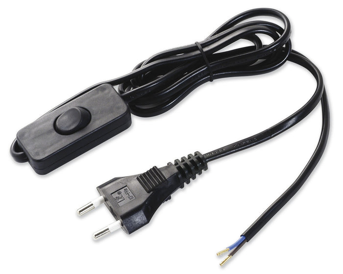 cavo ml.1,5 2x0,75 con interruttore nero cod:ferx.598