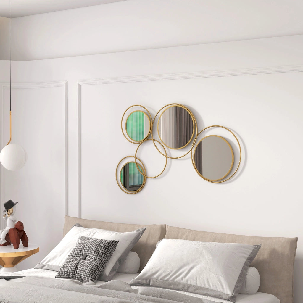 Specchio Decorativo Parete 3D ¨C Zephmum ¨C Dorato 110x68 cm