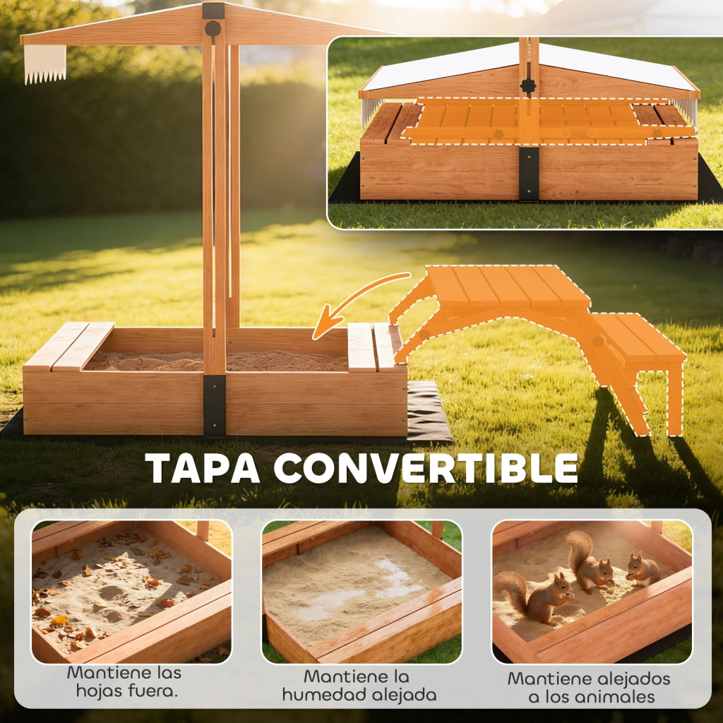 Set giardino bambini con tavolo da picnic e sedie ¨C zephmum ¨C legno marrone 184x110x120 cm