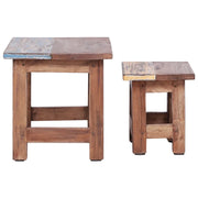 Tavolini Impilabili 2 pz in Legno Massello di Mogano 283922