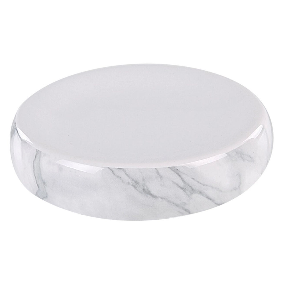 Set da bagno quattro pezzi ceramica bianco dispenser sapone porta spazzolino