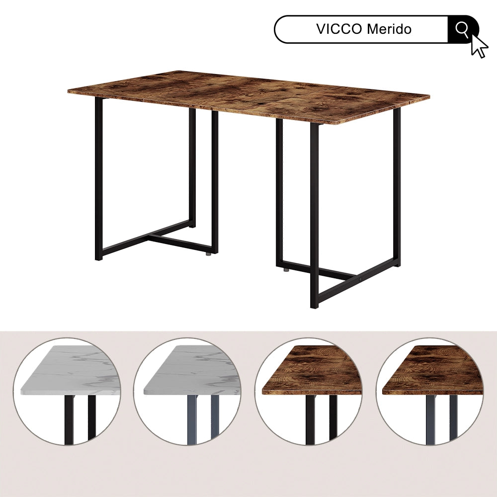 Vicco Tavolo da pranzo Grigio/marmo-bianco 140 x 80 cm