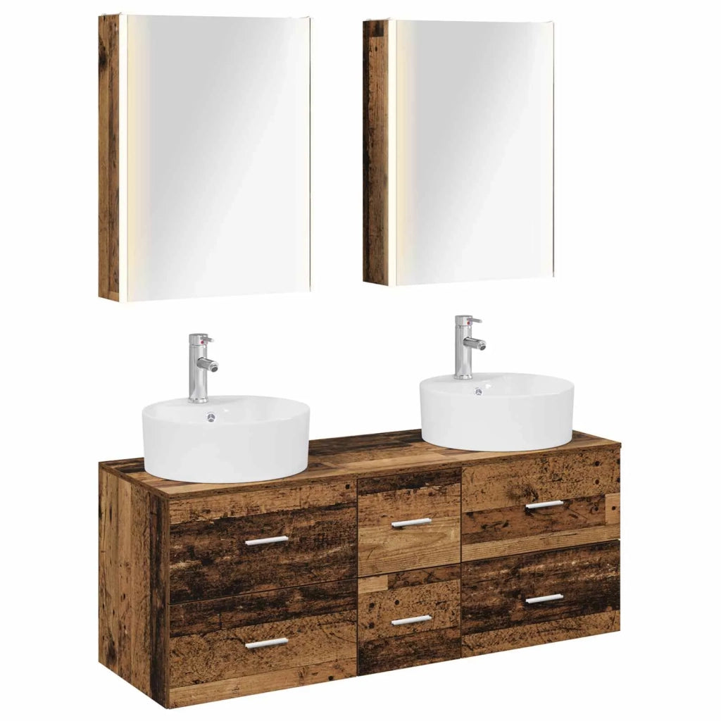 Set di mobili per il bagno 5 pcs Legno antico 3406933